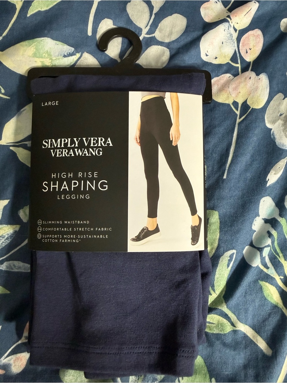 Vera Wang Navy Blue High-Rise Shaping Leggings Size L